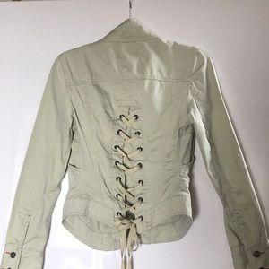 Diesel Khaki Laceup Corset Military Jacket